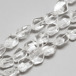 Cristal de Quartz Naturelles cristal de quartz brins de perles, perles de cristal de roche, nuggets, 15~22x13~15x10~13mm, Trou: 1.5mm, Environ 22 pcs/chapelet, 15.7 pouce