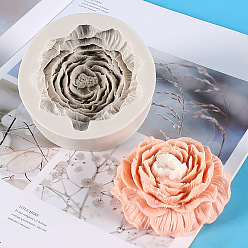 Light Grey Flower Shape DIY Candle Silicone Molds, for Scented Candle Making, Light Grey, 9.5x3.5cm