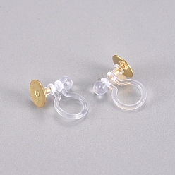 Golden 304 Stainless Steel and Plastic Clip-on Earring Findings, Golden, 9x12x6mm