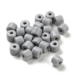Gris Claro Abalorios de acrílico opacos, columna, gris claro, 6.5x5 mm, agujero: 2 mm, Sobre 3000 unidades / 500 g