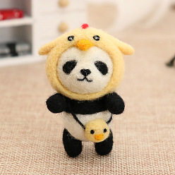 Yellow Panda Wool Felt Needle Felting Kit with Instructions, Felting Needles Felting Kits for Beginners Arts, Yellow, 116x85mm