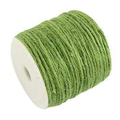 Yellow Green Colored Jute Cord, Jute String, Jute Twine, 3-Ply, for Jewelry Making, Yellow Green, 2mm, about 109.36 yards(100m)/roll