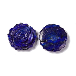 Lapis Lazuli Naturelles lapis-lazuli pendentifs, charmes de fleurs, 33~33.5x7mm, Trou: 1mm