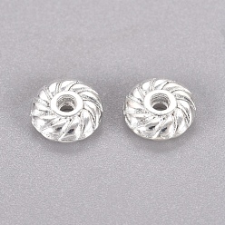 Silver Tibetan Style Alloy Spacer Beads, Flat Round, Cadmium Free & Lead Free, Silver, 6x6x2mm, Hole: 1mm