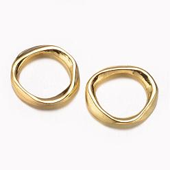 Oro Anillo del enlace de aleación, anillo, sin plomo y cadmio, dorado, 19x18x2.5 mm, agujero: 13 mm