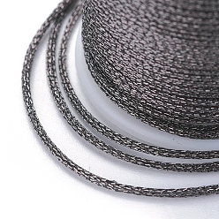 Gray Polyester Metallic Thread, Gray, 1mm, about 7.65 yards(7m)/roll