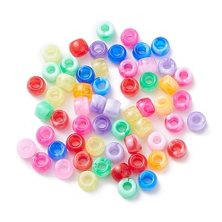 (52) Непрозрачная лаванда Пластиковые шарики, два тона, баррель, разноцветные, 9.5x6 мм, отверстие : 4 мм, Около 900 шт / 500 г