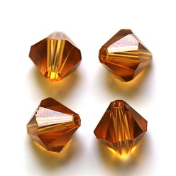 Перу Имитация Австрийские кристаллические шарики, класс AAA, граненые, двухконусные, Перу, 4x4 мм, отверстие : 0.7~0.9 мм