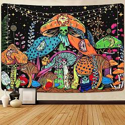 Skull Mushroom Polyester Wall Tapestry, Rectangle Trippy Tapestry for Wall Bedroom Living Room, Skull Pattern, 1300x1500mm