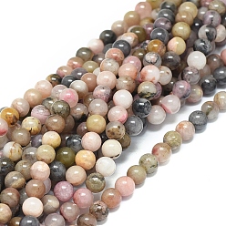 Labradorite Natural Rhodonite Beads Strands, Round, 6mm, Hole: 1mm, about 62pcs/strand, 15.16 inch(38.5cm)