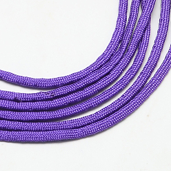 Mauve 7 âmes intérieures cordes en polyester et spandex, couleur unie, pour la fabrication de bracelets en corde, mauve, 4~5mm, environ 109.36 yards (100m)/paquet, 420~500g / bundle