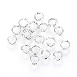 Color de Acero Inoxidable 304 de acero inoxidable anillos del salto abierto, conectores de metal para la fabricación de joyas de bricolaje y accesorios de llavero, color acero inoxidable, 20 calibre, 5x0.8 mm, diámetro interior: 3.5 mm