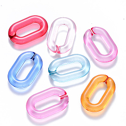 Mixed Color Transparent Acrylic Linking Rings, Quick Link Connectors, for Cable Chains Making, Oval, Mixed Color, 31x19.5x5.5mm, Inner Diameter: 19.5x7.5mm