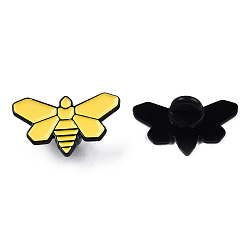 Jaune Broche en émail en forme de papillon de nuit, insigne en alliage plaqué noir d'électrophorèse pour vêtements de sac à dos, sans nickel et sans plomb, jaune, 19.5x31mm, pin: 1.2 mm