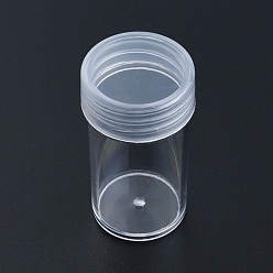 Прозрачный Пластмассовый шарик контейнеры, колонка, прозрачные, 2.7x4.8 см