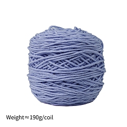 Azul de la Pizarra  Media Hilo de algodón con leche de 190g y 8capas para alfombras con mechones, hilo amigurumi, hilo de ganchillo, para suéter sombrero calcetines mantas de bebé, azul pizarra medio, 5 mm