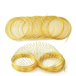 Golden Steel Memory Wire, Round, for Collar Necklace Wrap Bracelets Making, Golden, 22 Gauge, 0.6mm, 60mm inner diameter