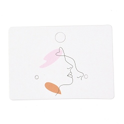 Body Rectangle Cardboard Jewlery Display Cards, for Earring Display, Face Pattern, 3.5x5x0.04cm, about 100pcs/bag