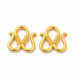 Matte Gold Color Rack Plating Alloy S-Hook Clasps, for Jewelry Making, Matte Gold Color, 14.7x14.3x2.3mm, Hole: 3.5x5mm and 4.7x5.5mm