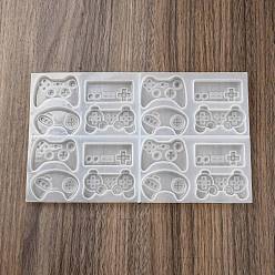 Blanco Moldes de silicona para gamepad, moldes de resina, para resina uv, fabricación artesanal de resina epoxi, blanco, 115x193x10 mm, diámetro interior: 14~26x10~44 mm