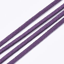 Púrpura Cordón del ante de imitación, encaje de imitación de gamuza, púrpura, 2.5~2.8x1.5 mm, aproximadamente 1.09 yardas (1 m) / hebra