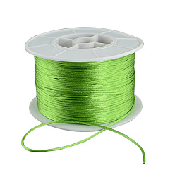 Vert Jaune Fil de nylon ronde, corde de satin de rattail, pour création de noeud chinois, vert jaune, 1mm, 100 yards / rouleau