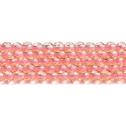 Light Salmon Transparent Glass Beads Strands, Faceted Round, Light Salmon, 2mm, Hole: 0.8mm, about 175pcs/strand, 14.06~14.17 inch(35.7~36cm)