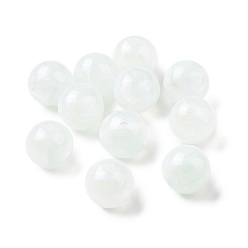 Honeydew Opaque Acrylic Beads, Glitter Beads, Round, Honeydew, 10.5~11mm, Hole: 2mm, about 510pcs/500g