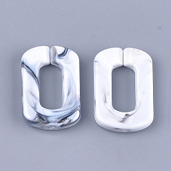 WhiteSmoke Acrylic Linking Rings, Quick Link Connectors, For Jewelry Chains Making, Imitation Gemstone Style, Oval, WhiteSmoke, 30.5x20x5mm, Hole: 17.5x8mm, about: 220pcs/500g