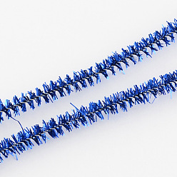RoyalBlue Christmas Tinsel Decoration DIY Chenille Stem Metallic Tinsel Garland Craft Wire, Royal Blue, 290x7mm