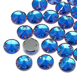 Violet Blue Sew on Rhinestone, K9 Glass Rhinestone, Two Holes, Garments Accessories, Random Color Back Plated, Faceted, Cone, Violet Blue, 10x4mm, Hole: 0.8mm