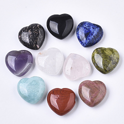 Mixed Stone Natural GemStone, Heart Love Stone, Pocket Palm Stone for Reiki Balancing, 30x30.5x12.5mm
