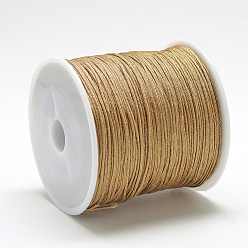 Verge D'or Foncé Fil de nylon, corde à nouer chinoise, verge d'or noir, 0.8mm, environ 109.36 yards (100m)/rouleau