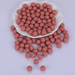 Prune Perles focales rondes en silicone, perles à mâcher pour les jouets de dentition, Diy soins infirmiers colliers faisant, prune, 15mm, Trou: 2mm