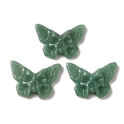Зеленый Авантюрин Естественный зеленый авантюрин подвески, подвески-бабочки с выгравированным черепом, 25.5~26x37x7~9 мм, отверстие : 1.5~1.6 мм