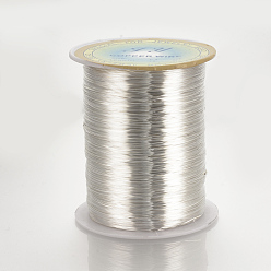Серебро Круглая медная проволока для изготовления ювелирных изделий, серебряные, 22 датчик, 0.6 мм, около 1312.33 футов (400 м) / рулон