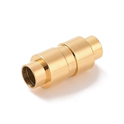 Золотой Ионное покрытие (ip) 304 магнитные застежки из нержавеющей стали с приклеиваемыми концами, гладкая поверхность, колонка, золотые, 23x10 мм, отверстие : 6 мм