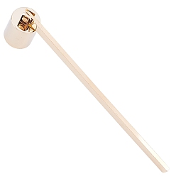 Light Gold Stainless Steel Candle Snuffer, Light Gold, 195x23mm, Hood: 23x36mm, Inner Size: 19mm
