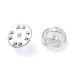 Серебро Латунный значок лацкан, булавка для галстука, фурнитура для броши, серебряный цвет гальваническим, 11.2x5.6 мм, отверстие : 1 мм