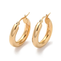 Золотой Вакуумное покрытие 304 серьги-кольца из нержавеющей стали для женщин, золотые, 28.5x25.5x5 мм