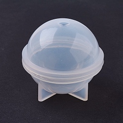 Blanco Moldes de silicona, moldes de esfera, moldes de resina, para resina uv, fabricación de joyas de resina epoxi, blanco, 59x52 mm, diámetro interior: 50 mm