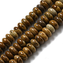 Picture Jasper Natural Picture Jasper Beads Strands, Rondelle, 4~4.5x2~2.5mm, Hole: 1.2mm, about 155~163pcs/strand, 15.24''~15.31''(38.7~38.9cm)