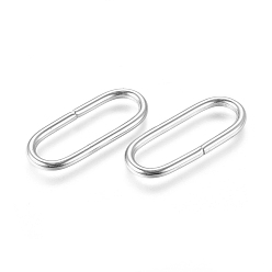 Stainless Steel Color 201 Stainless Steel Quick Link Connectors, Linking Rings, Closed but Unsoldered, Oval, Stainless Steel Color, 23x9.5x1.5mm, Inner Diameter: 6x19.5mm