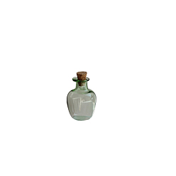 Verdemar Medio Botellas de deseos vacías de vidrio en miniatura, con tapón de corcho, accesorios de casa de muñecas micro jardín paisajístico, accesorios de fotografía decoraciones, verde mar medio, 20x27 mm