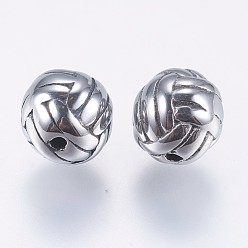 Antique Silver 304 Stainless Steel Beads, Sports Beads,  Volleyball, Antique Silver, 8mm, Hole: 1.2mm