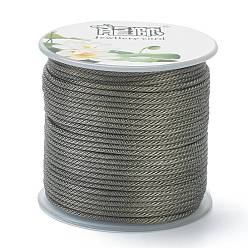 Шифер Серый Полиэстер плетеные шнуры, для изготовления ювелирных изделий из бисера, шифер серый, 1.5 мм, около 21.87 ярдов (20 м) / рулон