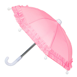Pink Parapluie de poupée en plastique, poupée faisant des fournitures, rose, 220x250~300mm