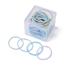 Mixed Color Rubber Elastic Hair Band, Mixed Color, 2mm, Inner Diameter: 43x36mm, 50pcs/box