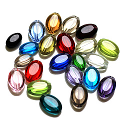 Couleur Mélangete Imitations de perles de cristal autrichien, grade de aaa, facette, ovale, couleur mixte, 9.5x6x3mm, Trou: 0.7~0.9mm