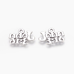 Antique Silver Tibetan Style Alloy Pendants, Christian Charms, John 3:16, Lead Free and Cadmium Free, Antique Silver, 18.5x13x1mm, Hole: 2mm